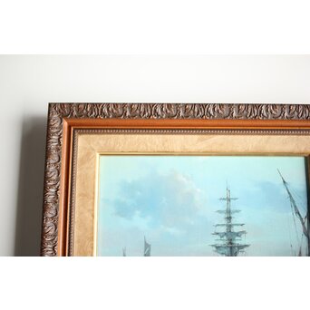 鈴木政輝 帰帆 油彩額装 4号　Z461 