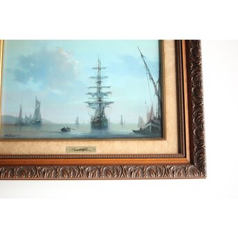 鈴木政輝 帰帆 油彩額装 4号　Z461 