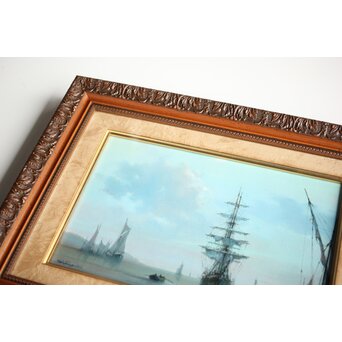 鈴木政輝 帰帆 油彩額装 4号　Z461 