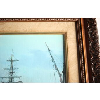 鈴木政輝 帰帆 油彩額装 4号　Z461 