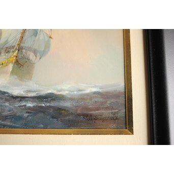 鈴木政輝 光さす海 油彩額装 3号　Z462 