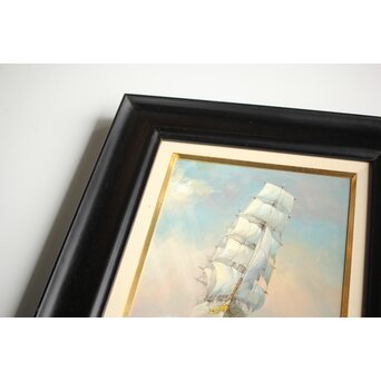 鈴木政輝 光さす海 油彩額装 3号　Z462 