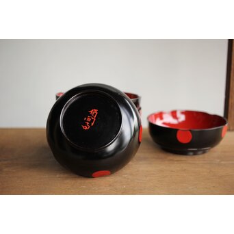 眉間寺 漆器木皿 五客　Q349 