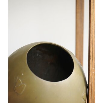 津田信夫/大寿 ブロンズ 蝶紋花瓶　M389 