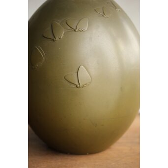 津田信夫/大寿 ブロンズ 蝶紋花瓶　M389 