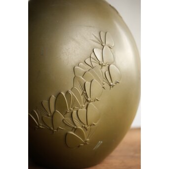 津田信夫/大寿 ブロンズ 蝶紋花瓶　M389 