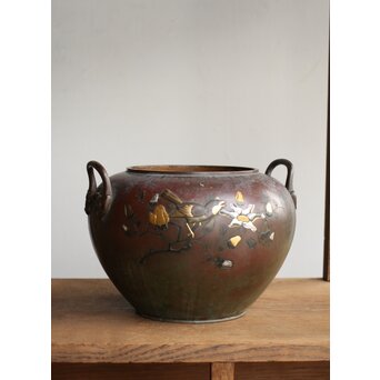 花鳥 金銀象嵌瓶掛　M390 