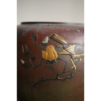 花鳥 金銀象嵌瓶掛　M390 