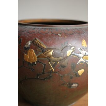 花鳥 金銀象嵌瓶掛　M390 