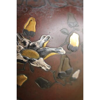 花鳥 金銀象嵌瓶掛　M390 