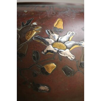 花鳥 金銀象嵌瓶掛　M390 