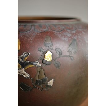 花鳥 金銀象嵌瓶掛　M390 