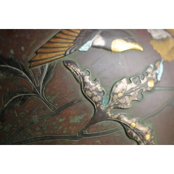 花鳥 金銀象嵌瓶掛　M390 