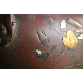 花鳥 金銀象嵌瓶掛　M390 