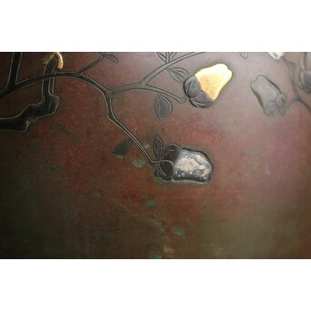 花鳥 金銀象嵌瓶掛　M390 