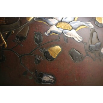 花鳥 金銀象嵌瓶掛　M390 