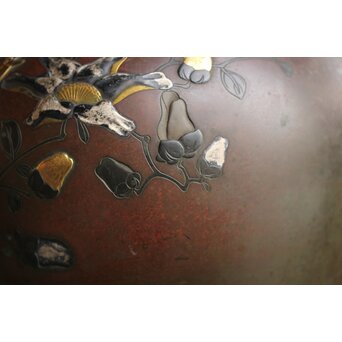 花鳥 金銀象嵌瓶掛　M390 