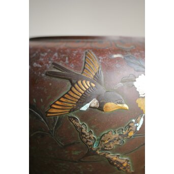 花鳥 金銀象嵌瓶掛　M390 