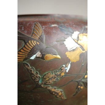 花鳥 金銀象嵌瓶掛　M390 