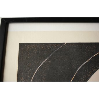 萩原英雄 三十六富士 明と暗と 木版画 額装　Z465 