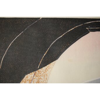 萩原英雄 三十六富士 明と暗と 木版画 額装　Z465 