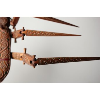 アイヌ工芸 自在木彫 天牛　X429 