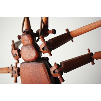 アイヌ工芸 自在木彫 天牛　X429 