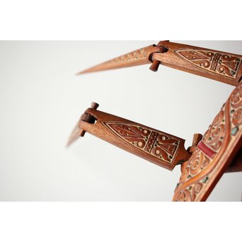 アイヌ工芸 自在木彫 天牛　X429 