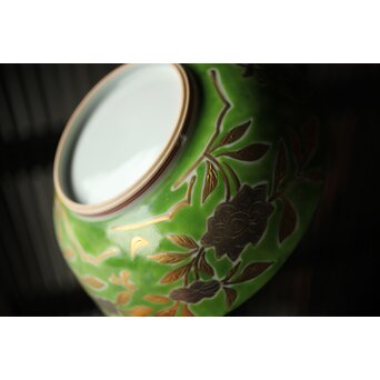 美術商 貴多川 青釉地金襴手蓋向 10客　P441 