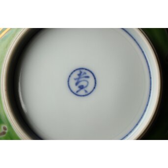 美術商 貴多川 青釉地金襴手蓋向 10客　P441 