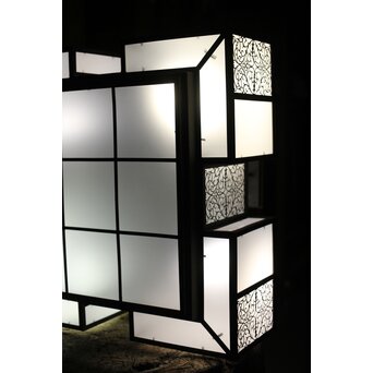 唐草紋 幾何学型 極上シャンデリア照明　A086 