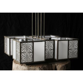 唐草紋 幾何学型 極上シャンデリア照明　A086 