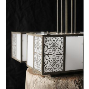 唐草紋 幾何学型 極上シャンデリア照明　A086 