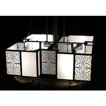 唐草紋 幾何学型 極上シャンデリア照明　A086