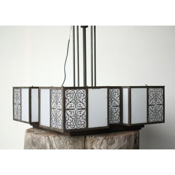 唐草紋 幾何学型 極上シャンデリア照明　A086 