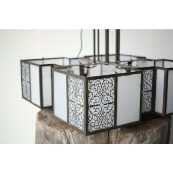 唐草紋 幾何学型 極上シャンデリア照明　A086 