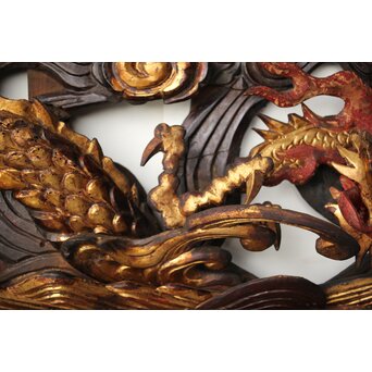 寺院彫刻金彩木彫欄間 龍　R0372 