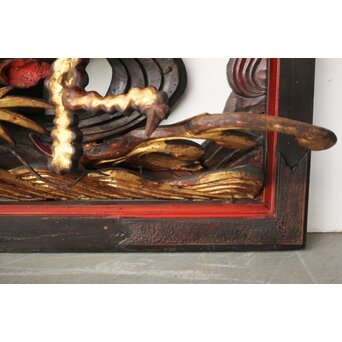 寺院彫刻金彩木彫欄間 龍　R0372 