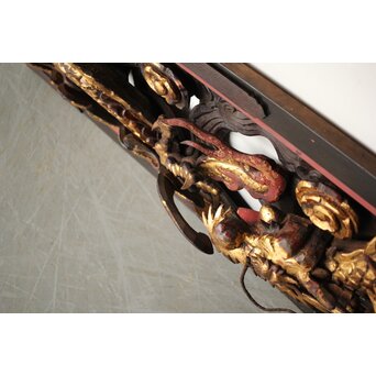 寺院彫刻金彩木彫欄間 龍　R0372 