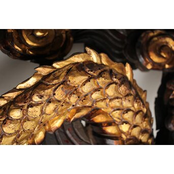 寺院彫刻金彩木彫欄間 龍　R0372 