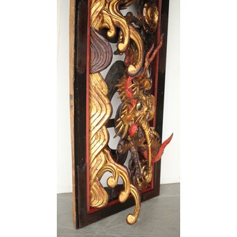 寺院彫刻金彩木彫欄間 龍　R0372 