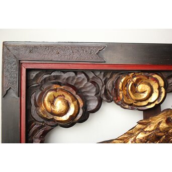 寺院彫刻金彩木彫欄間 龍　R0372 