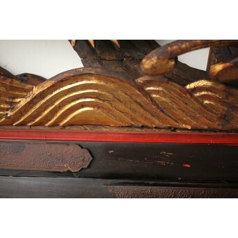 寺院彫刻金彩木彫欄間 龍 2枚1組　R0373 