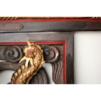 寺院彫刻金彩木彫欄間 龍 2枚1組　R0373 