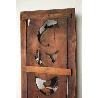 寺院彫刻金彩木彫欄間 龍 2枚1組　R0373 