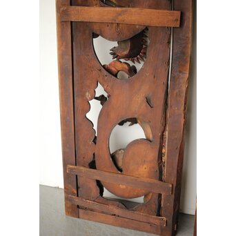 寺院彫刻金彩木彫欄間 龍 2枚1組　R0373 