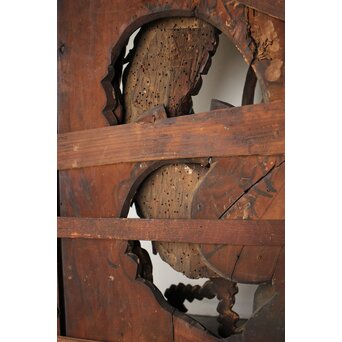 寺院彫刻金彩木彫欄間 龍 2枚1組　R0373 