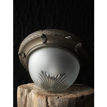 大きな切子半球照明　A087