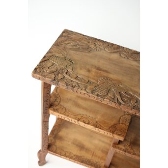 日光彫 龍紋飾棚/違棚　X433 