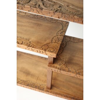 日光彫 龍紋飾棚/違棚　X433 